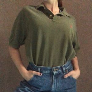Army green polo by Ralph Lauren tee